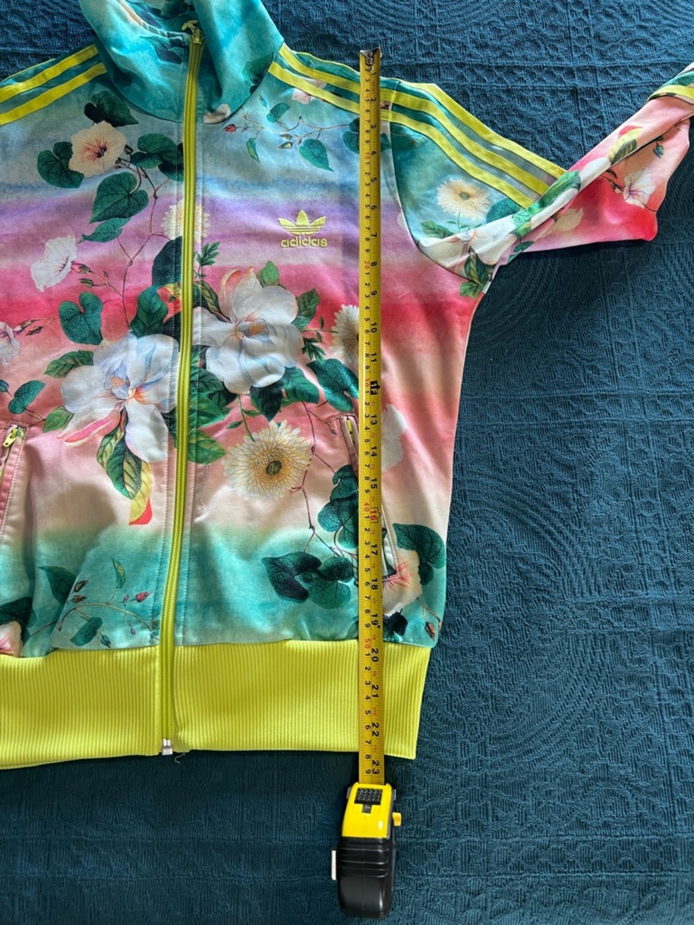 Adidas X Farm Rio Firebird Neon Floralina Track Rare Jacket Size 8 USA or 12 UK. - Picture 11 of 12